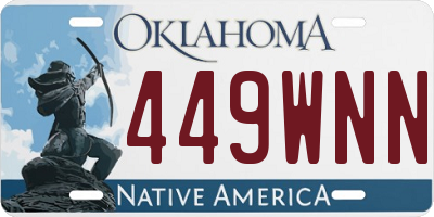 OK license plate 449WNN