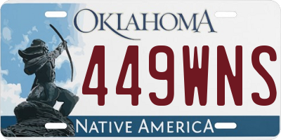 OK license plate 449WNS