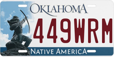 OK license plate 449WRM