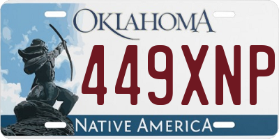 OK license plate 449XNP
