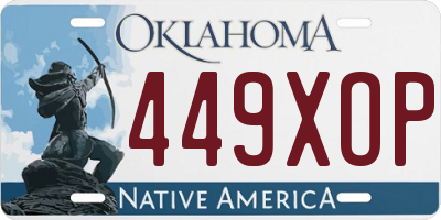 OK license plate 449XOP
