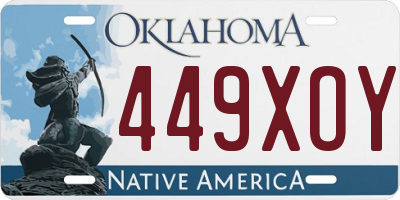 OK license plate 449XOY