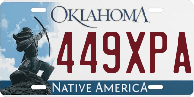 OK license plate 449XPA