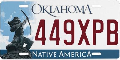 OK license plate 449XPB