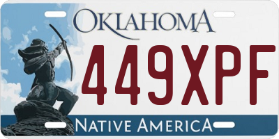 OK license plate 449XPF