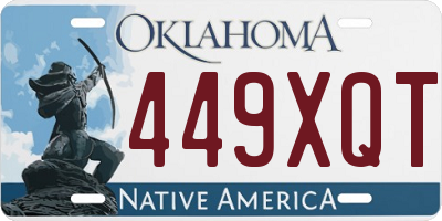 OK license plate 449XQT