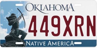OK license plate 449XRN