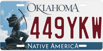 OK license plate 449YKW