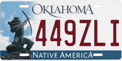 OK license plate 449ZLI