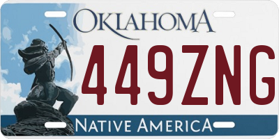 OK license plate 449ZNG
