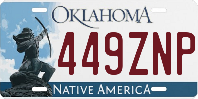 OK license plate 449ZNP