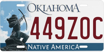 OK license plate 449ZOC