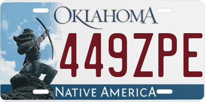 OK license plate 449ZPE