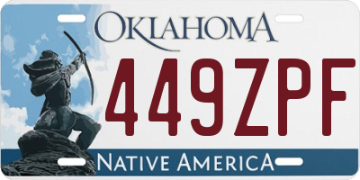 OK license plate 449ZPF
