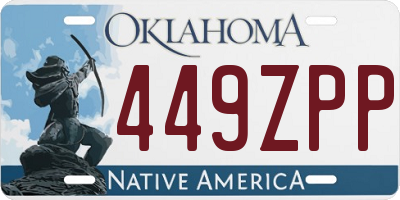 OK license plate 449ZPP