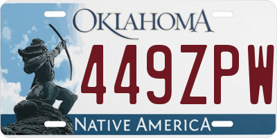 OK license plate 449ZPW