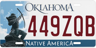 OK license plate 449ZQB