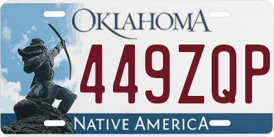 OK license plate 449ZQP