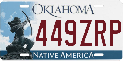 OK license plate 449ZRP