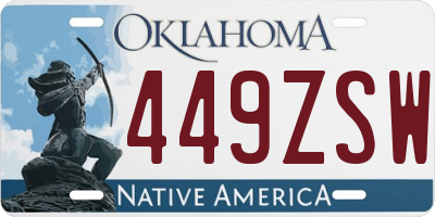 OK license plate 449ZSW