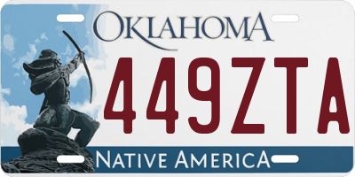 OK license plate 449ZTA