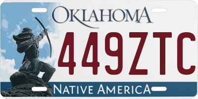 OK license plate 449ZTC
