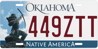 OK license plate 449ZTT