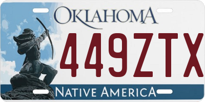 OK license plate 449ZTX