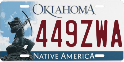 OK license plate 449ZWA