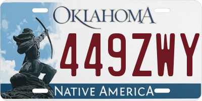 OK license plate 449ZWY