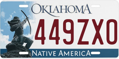 OK license plate 449ZXO