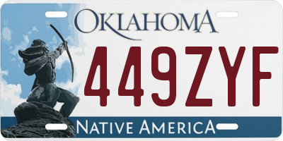 OK license plate 449ZYF