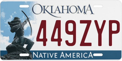 OK license plate 449ZYP