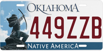 OK license plate 449ZZB