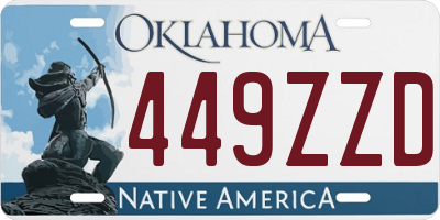 OK license plate 449ZZD