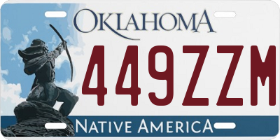 OK license plate 449ZZM