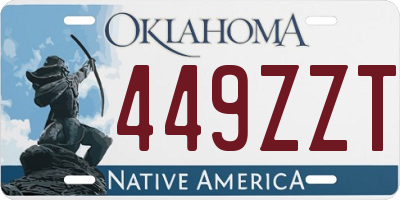 OK license plate 449ZZT