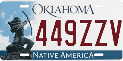 OK license plate 449ZZV