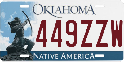 OK license plate 449ZZW