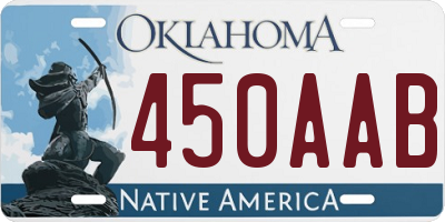 OK license plate 450AAB