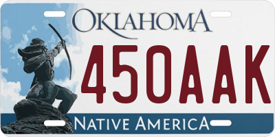 OK license plate 450AAK