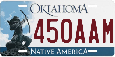 OK license plate 450AAM