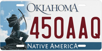 OK license plate 450AAQ