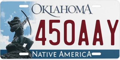OK license plate 450AAY