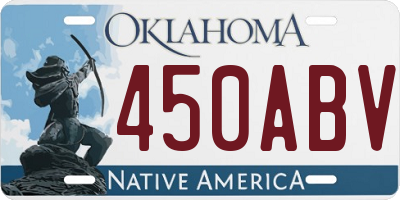 OK license plate 450ABV