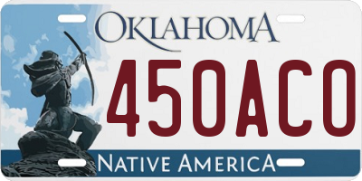 OK license plate 450ACO
