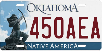 OK license plate 450AEA