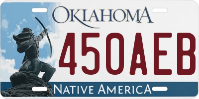OK license plate 450AEB
