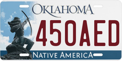 OK license plate 450AED