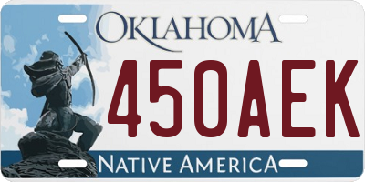 OK license plate 450AEK